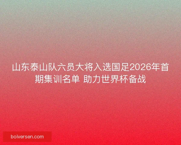 山东泰山队六员大将入选国足2026年首期集训名单 助力世界杯备战